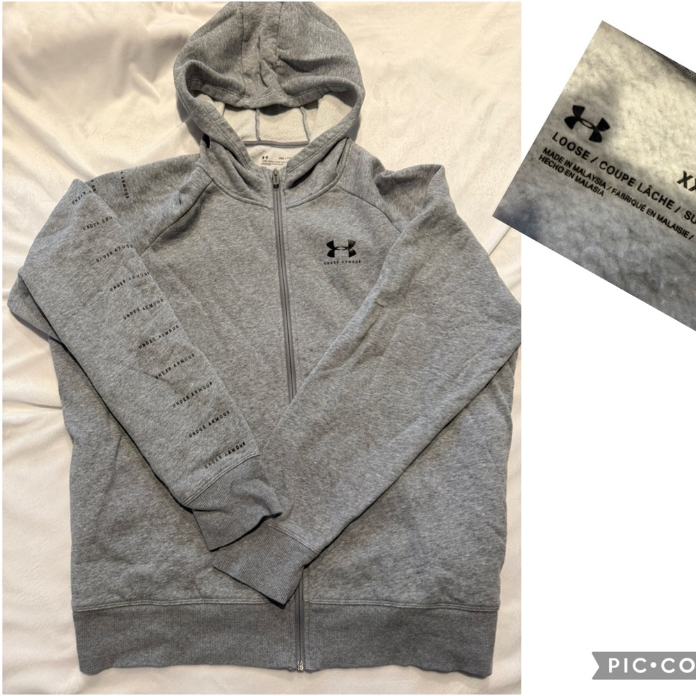 Under Armour Heather Gray Full-Zip Hoodie